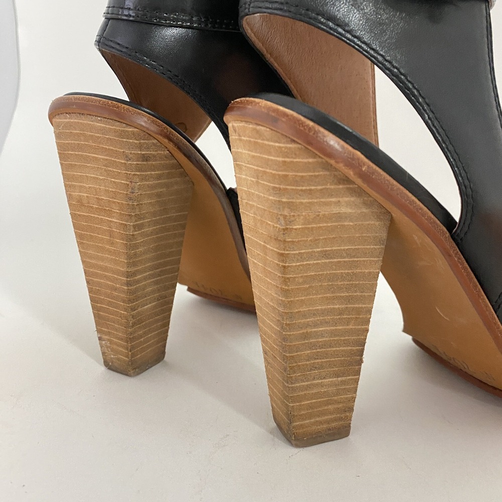 Anthropologie No 704b Almada Black Ankle Strap Patent Leather Size 39.5M Heels - Picture 13 of 14